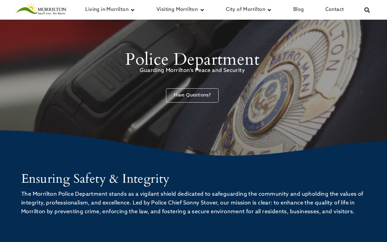 Morrilton criminal history police department contact page