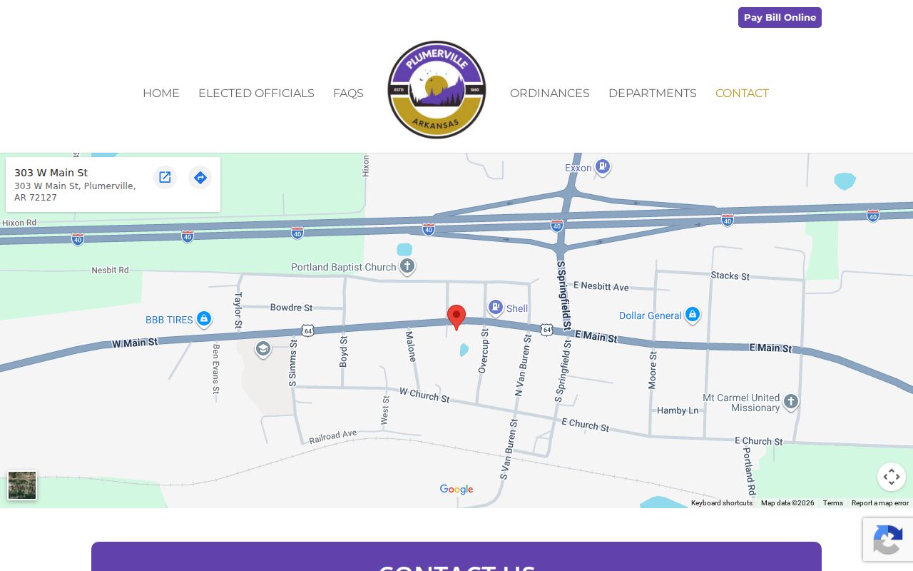 Plumerville criminal history city contact page